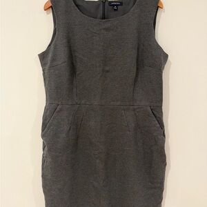 Lands' End Dark Charcoal Sleeveless Sheath Dress